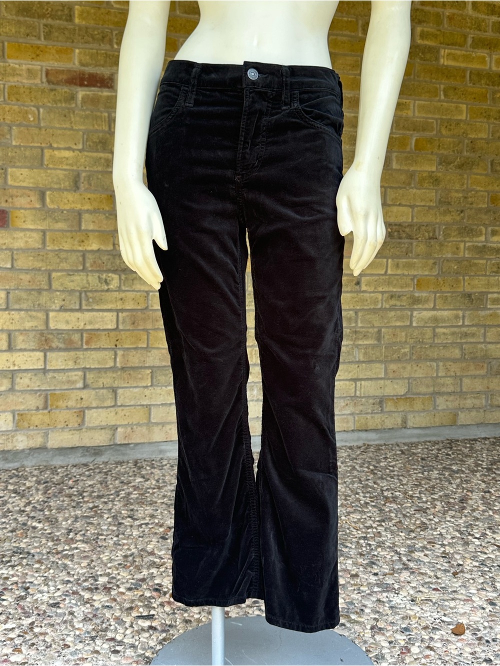 Citizens of Humanity Drew Crop Flare Black Velvet Pants